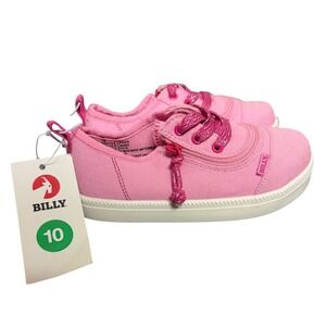 Billy Footwear Kids Girls Size 10 Pink Canvas Low Top Adaptive Sneakers Zip On